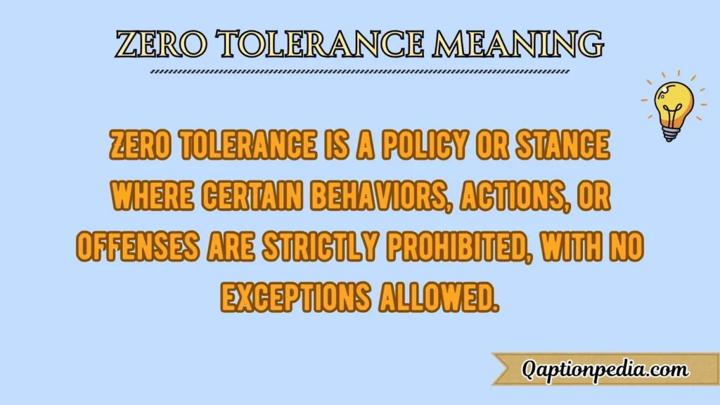 Zero Tolerance Meaning